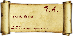 Trunk Anna névjegykártya